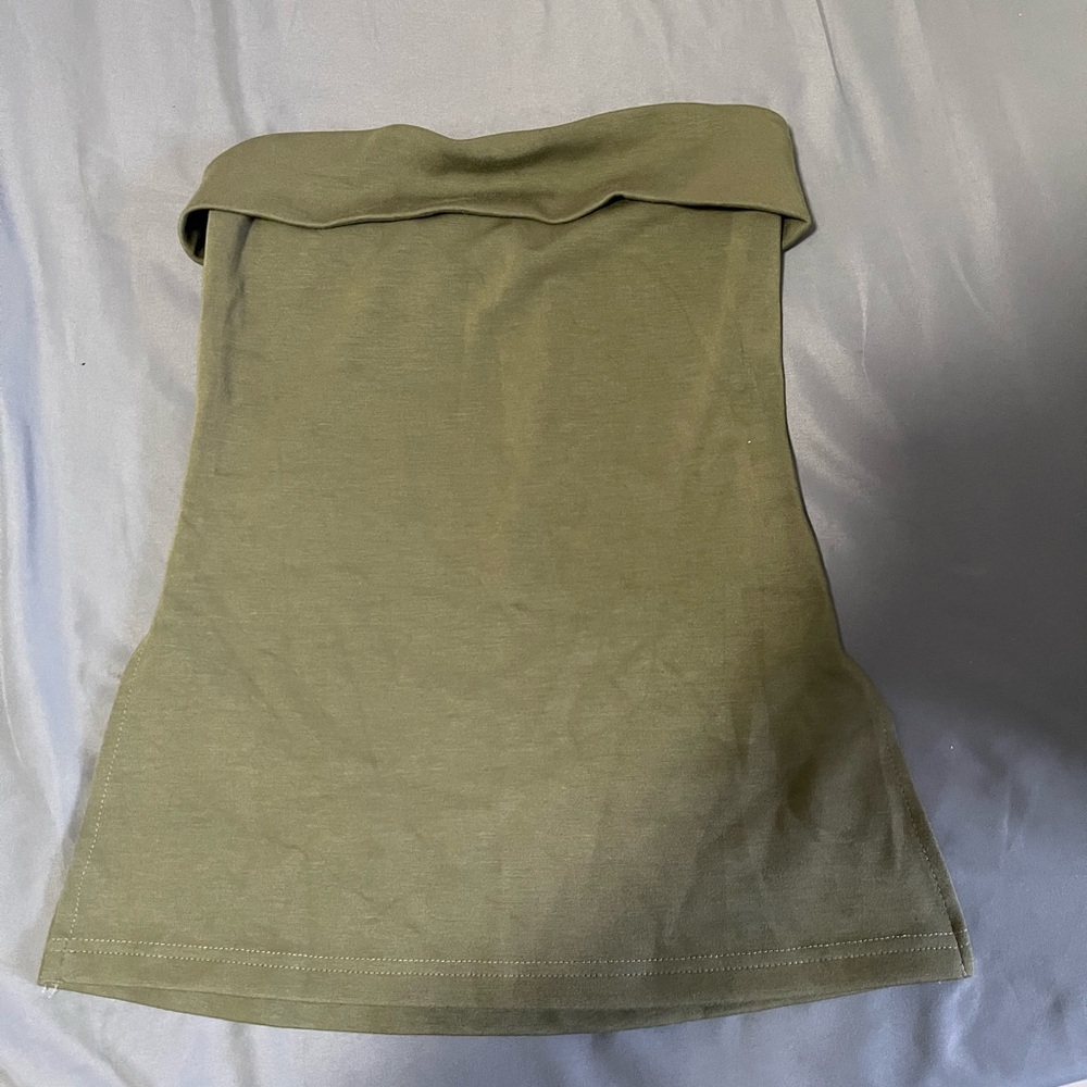 Olive Green Strapless top